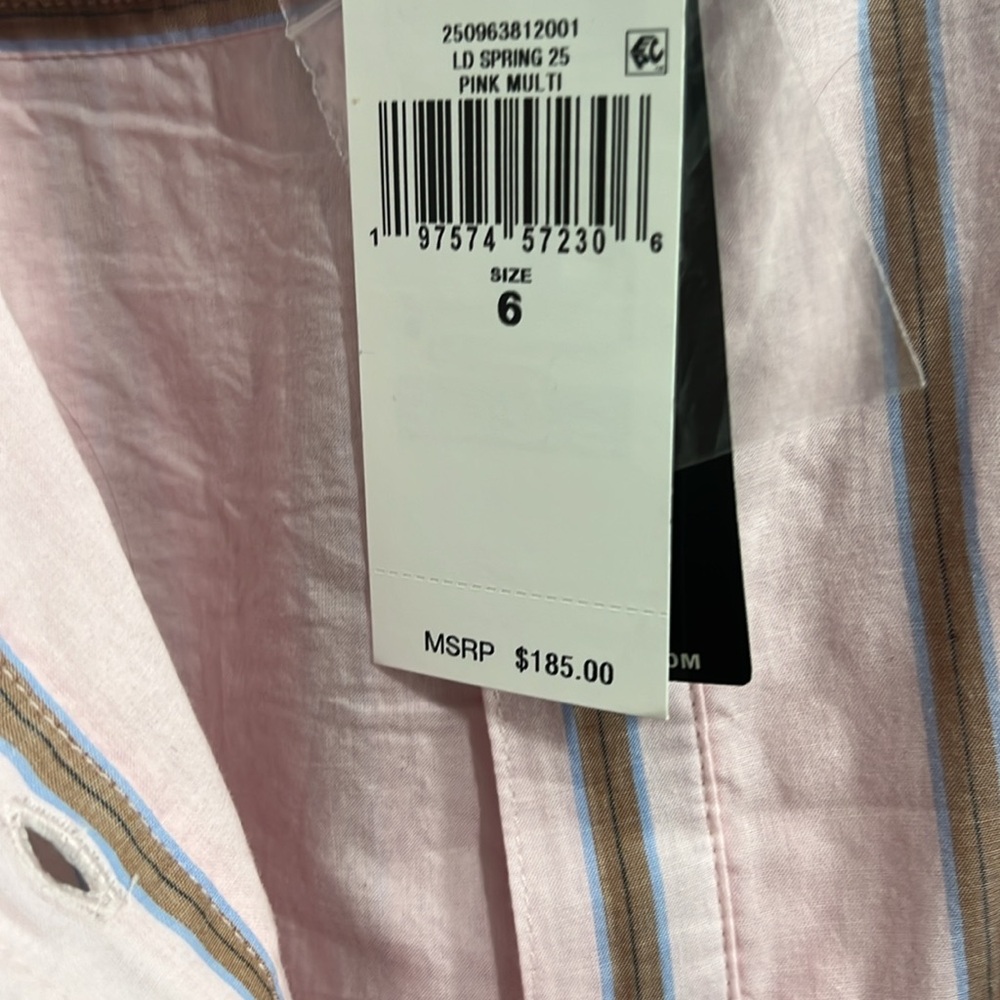 Pink Striped Button-Up Dress Lauren Ralph Lauren
Size 6. Full sleeve - Picture 3 of 9